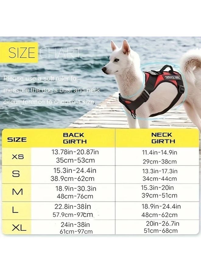 Patriotic Dog Tactical Harness Set Adjustable Straps Black Leash Size M - Image 2